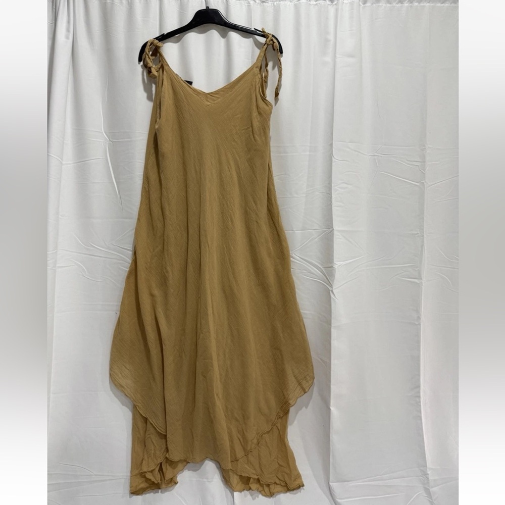 Boho Asymmetrical Midi Dress – 100% Cotton Sleeveless Summer Dress